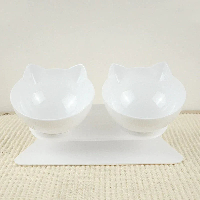 Raised Cat Bowl - ErgoBowl-White-Nora Luxe
