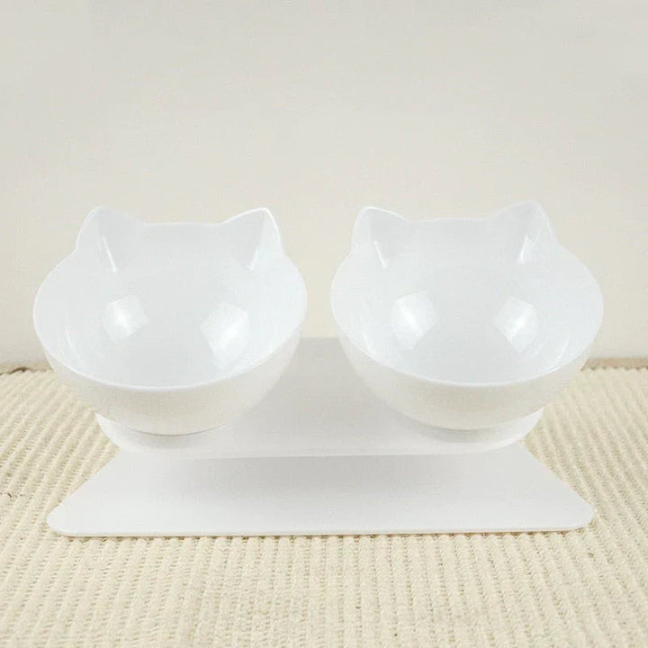 Raised Cat Bowl - ErgoBowl-White-Nora Luxe