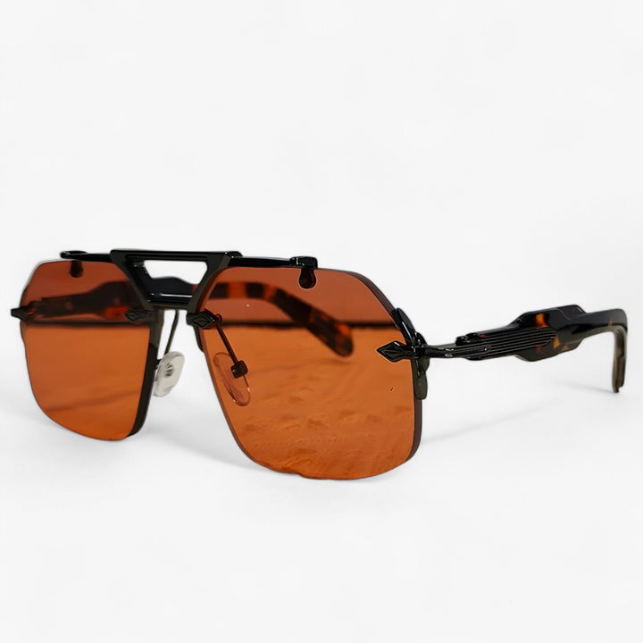 Randless oversized sunglasses with metal accents – Vexor-Red Leopard-Nora Luxe