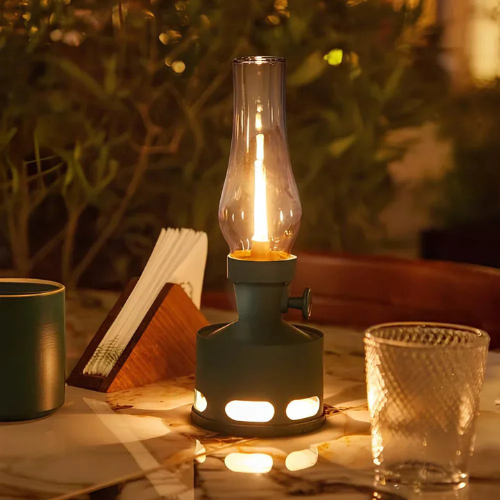 Rechargeable Vintage LED Lantern - LumaLantern-Green-Nora Luxe