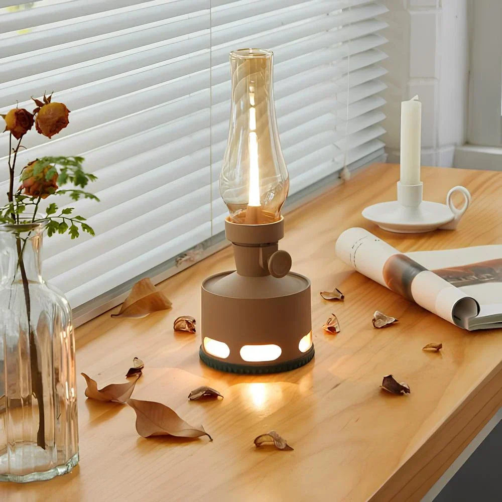 Rechargeable Vintage LED Lantern - LumaLantern-Green-Nora Luxe