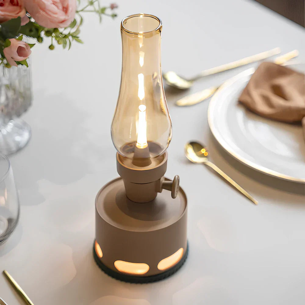 Rechargeable Vintage LED Lantern - LumaLantern-Khaki-Nora Luxe