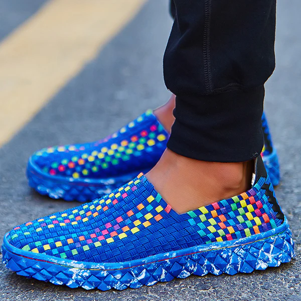 Recycled women's comfort sneakers with memory foam - Eliana-Blue-3-Nora Luxe