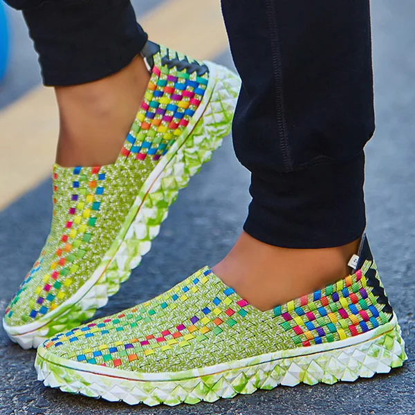 Recycled women's comfort sneakers with memory foam - Eliana-Green-3-Nora Luxe