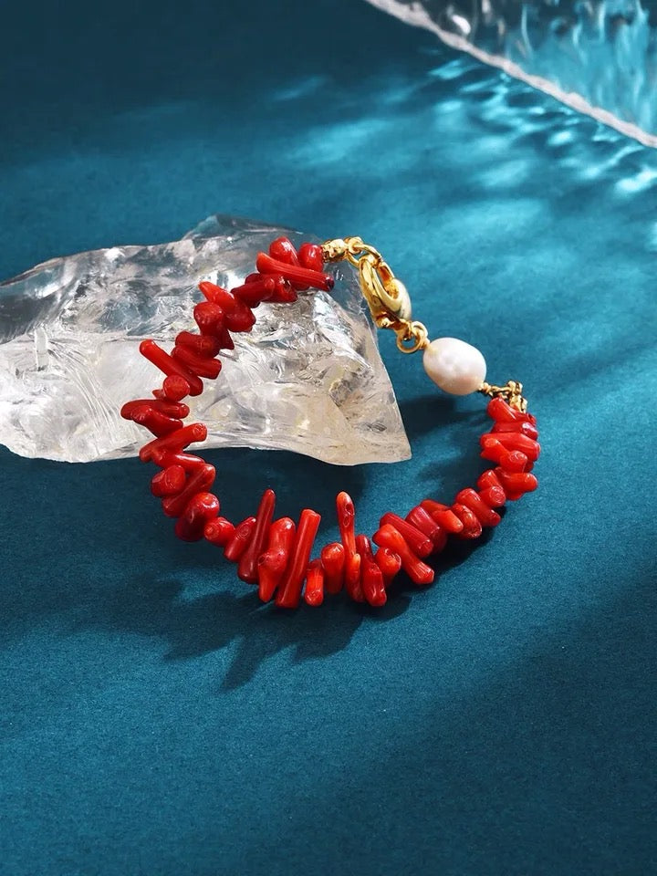 Red Coral Bracelet | Elegant and Timeless Design-Nora Luxe