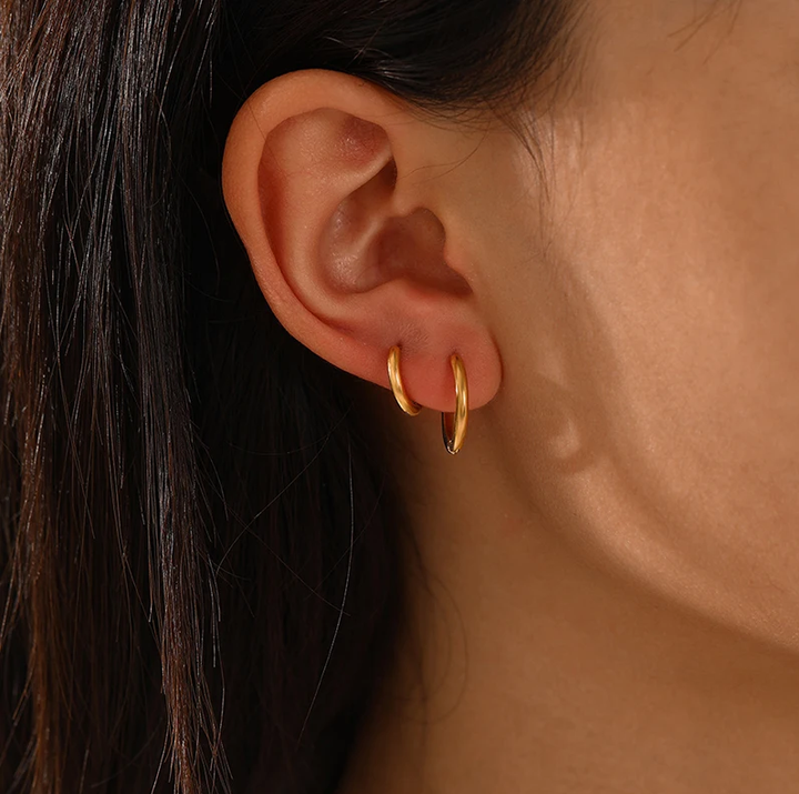 Refined Hoop Earrings - Sophia-Gold-0.31 in-Nora Luxe