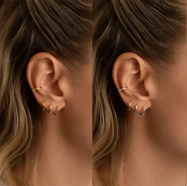 Refined Hoop Earrings - Sophia-Zilver-0.31 in-Nora Luxe
