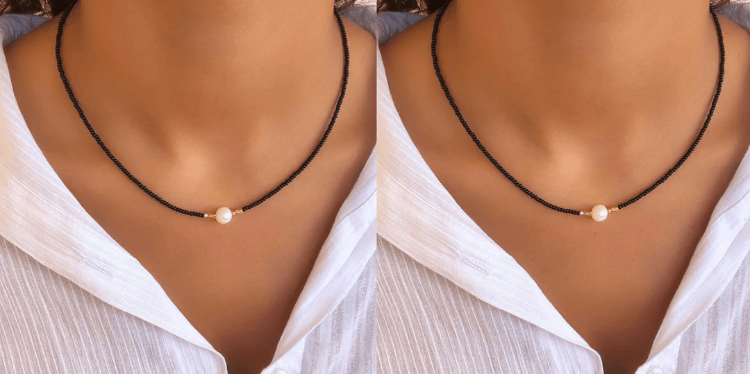 Refined Pearl Necklace (Buy 1 Get 1 Free) - Luxury Pearl-Black + Black (Buy 1 Get 1 Free)-Nora Luxe