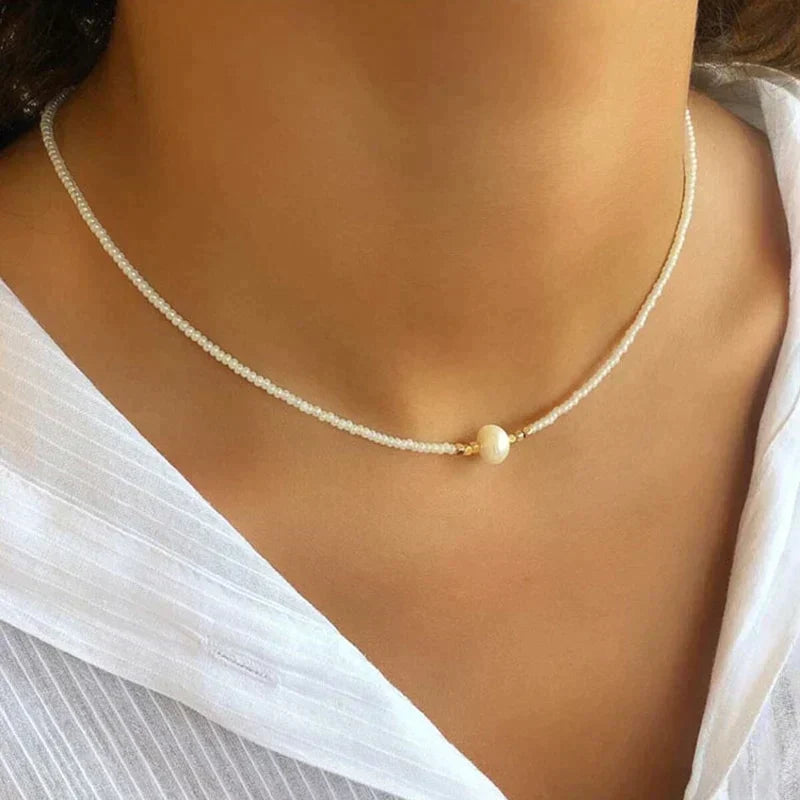 Refined Pearl Necklace (Buy 1 Get 1 Free) - Luxury Pearl-Turquoise + black (1+1 free)-Nora Luxe