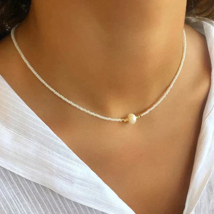 Refined Pearl Necklace (Buy 1 Get 1 Free) - Luxury Pearl-Turquoise + black (1+1 free)-Nora Luxe