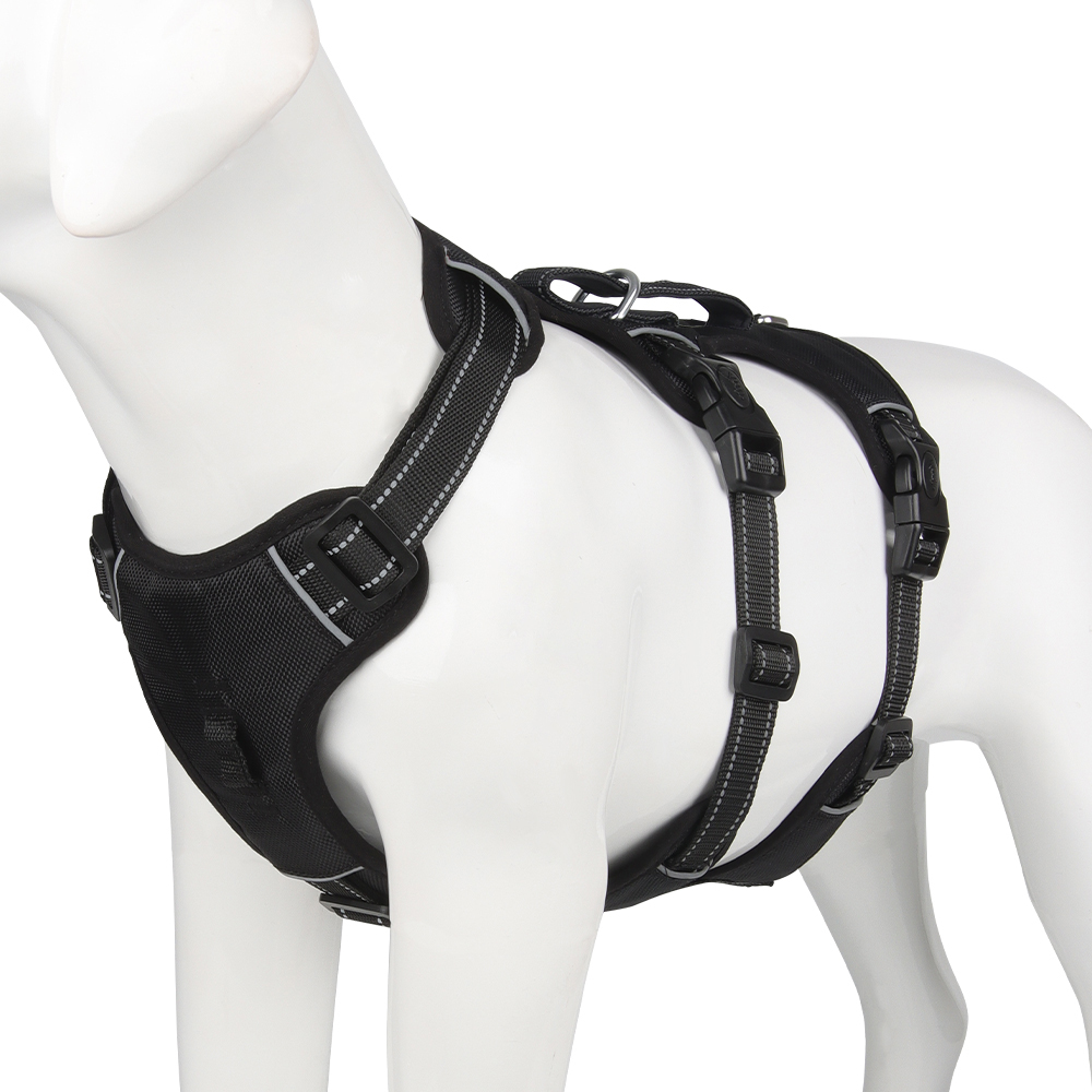 Reflective Anti-Pull Dog Harness - GripGuard-Black-S-Nora Luxe