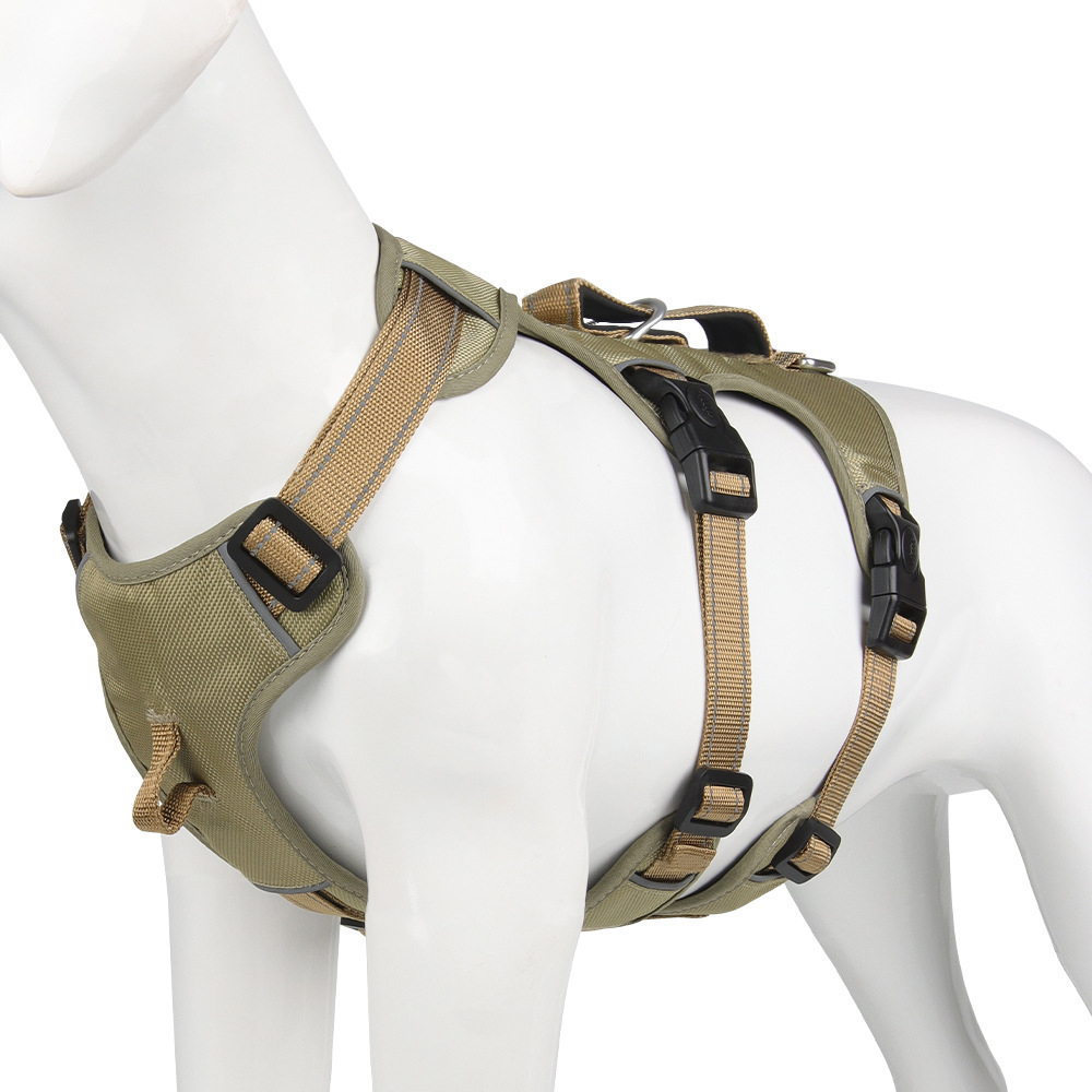 Reflective Anti-Pull Dog Harness - GripGuard-Khaki-S-Nora Luxe