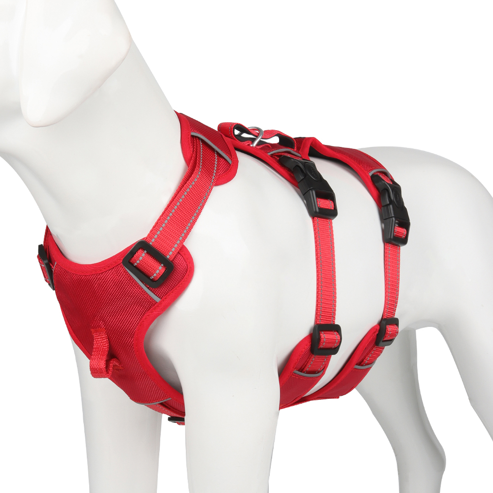 Reflective Anti-Pull Dog Harness - GripGuard-Red-S-Nora Luxe