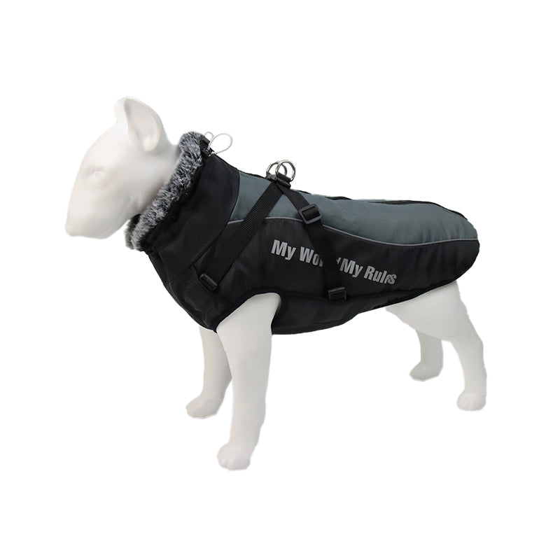 Reflective Dog Jacket with Harness - GlowPaw™-Gray-S-Nora Luxe