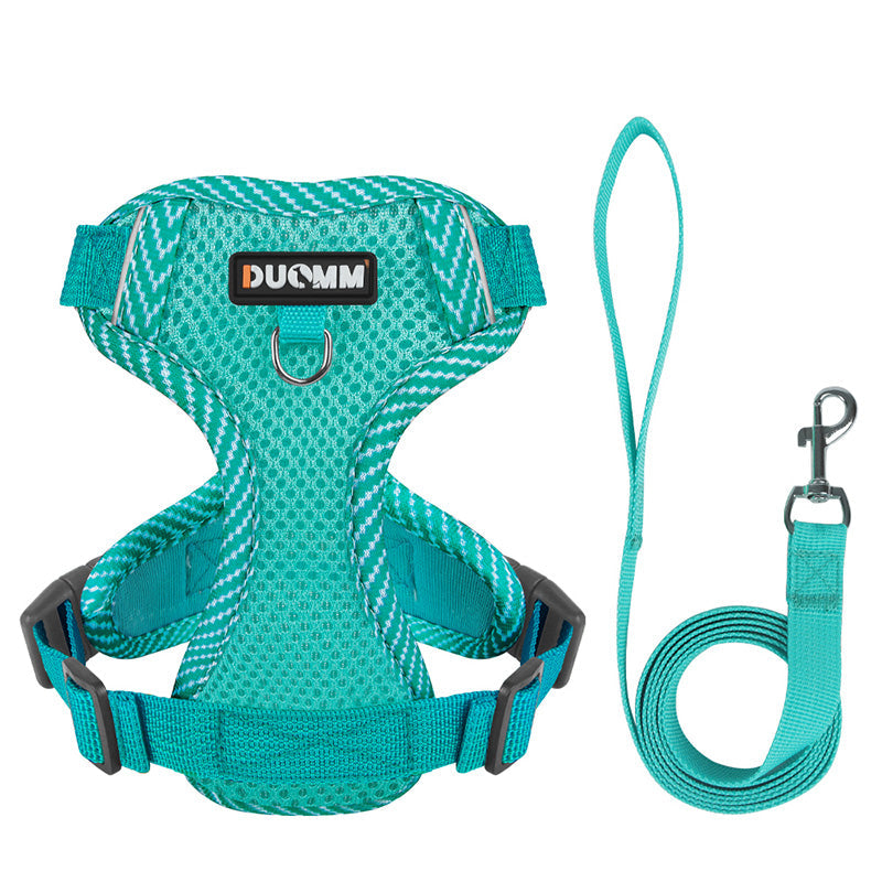 Reflective Harness and Leash Set for Small Dogs - AirFlex-Heavenly Blue-S-Nora Luxe