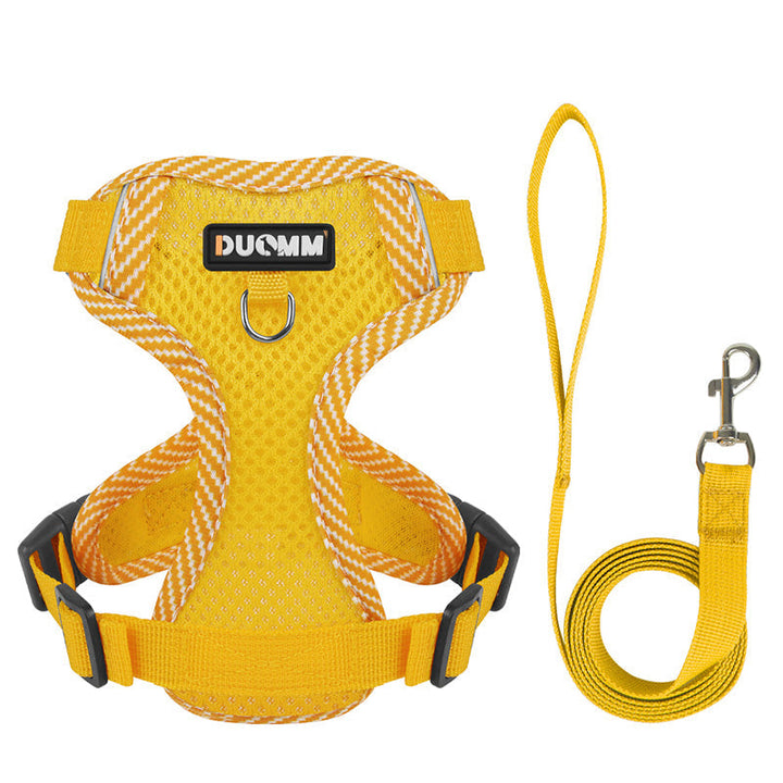 Reflective Harness and Leash Set for Small Dogs - AirFlex-Yellow-S-Nora Luxe