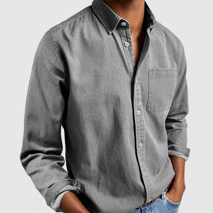 Relaxed men's casual shirt with a modern cut - Henrik-Gray-S-Nora Luxe