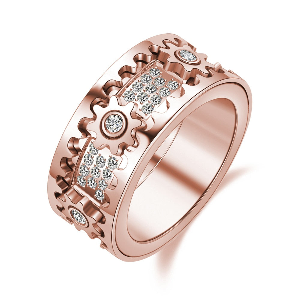 Relaxing Spinner - Spinfinity-Rose gold-17.4mm = 0.685 inches-Nora Luxe