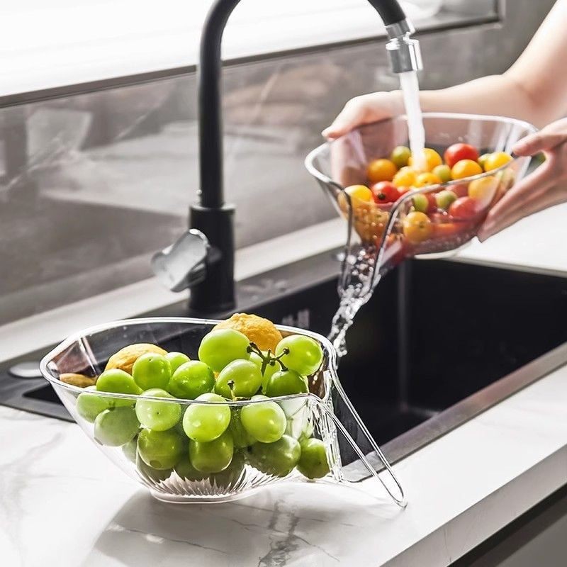 Removable Dish & Draining Basket - DrainEase-Grey-Nora Luxe