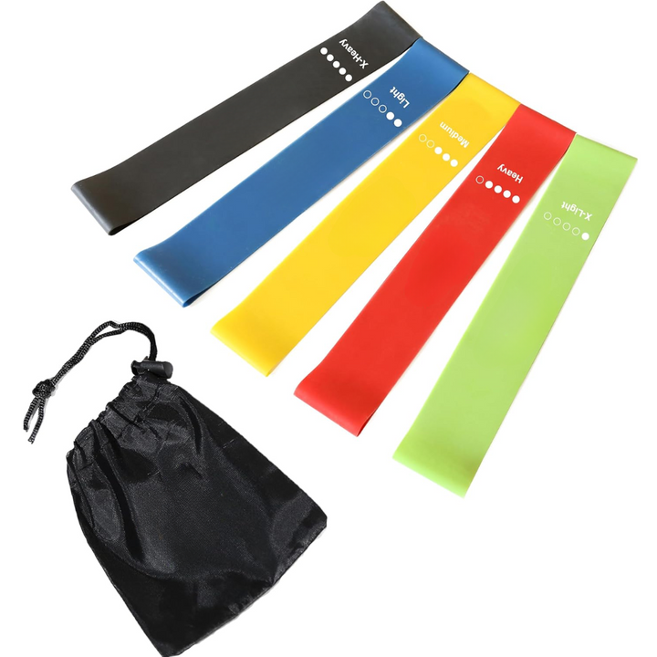 Resistance Bands Set – 5 Bands with Instructions and Storage Bag-Diverse colors-Nora Luxe