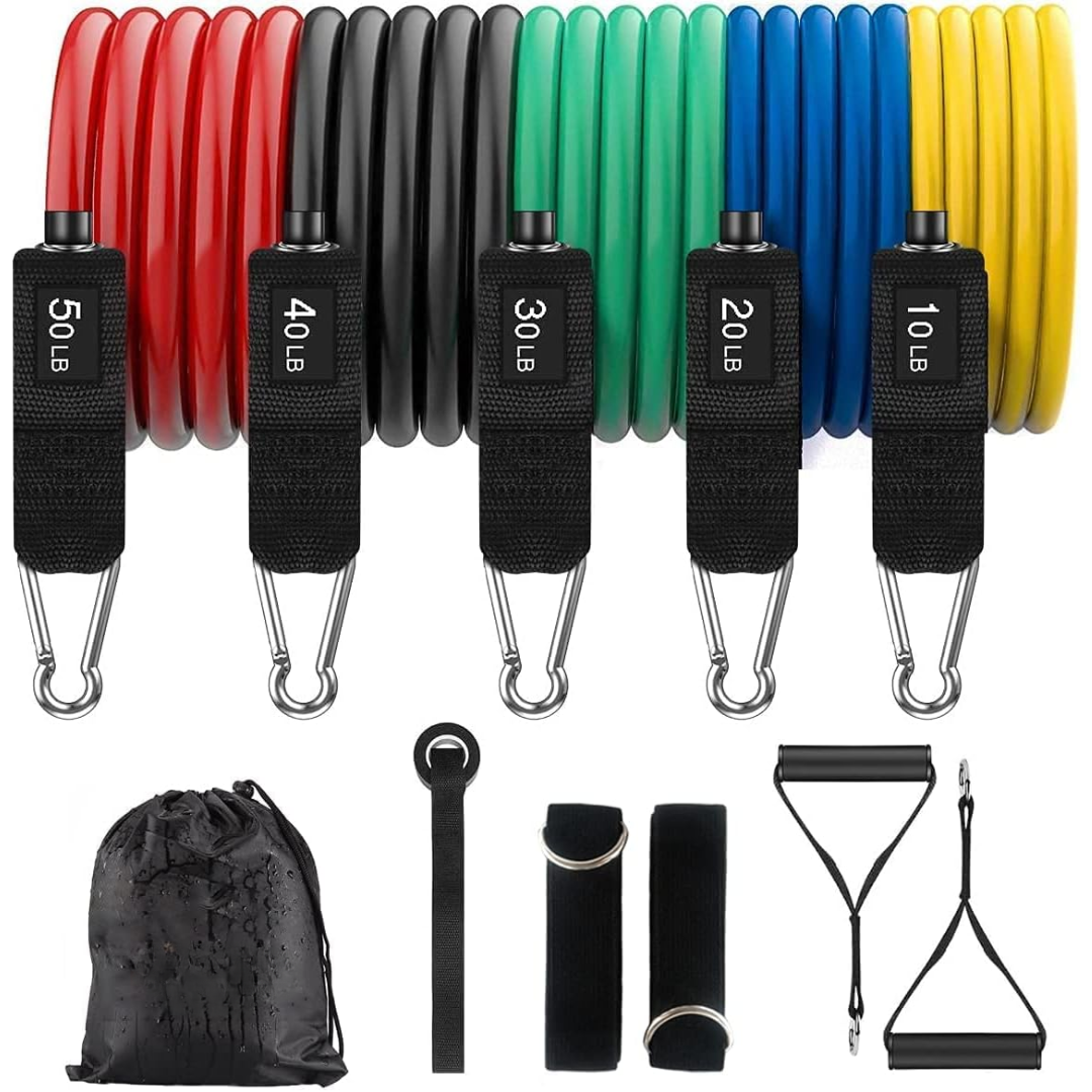 Resistance Bands with Handles-Colorful-Nora Luxe