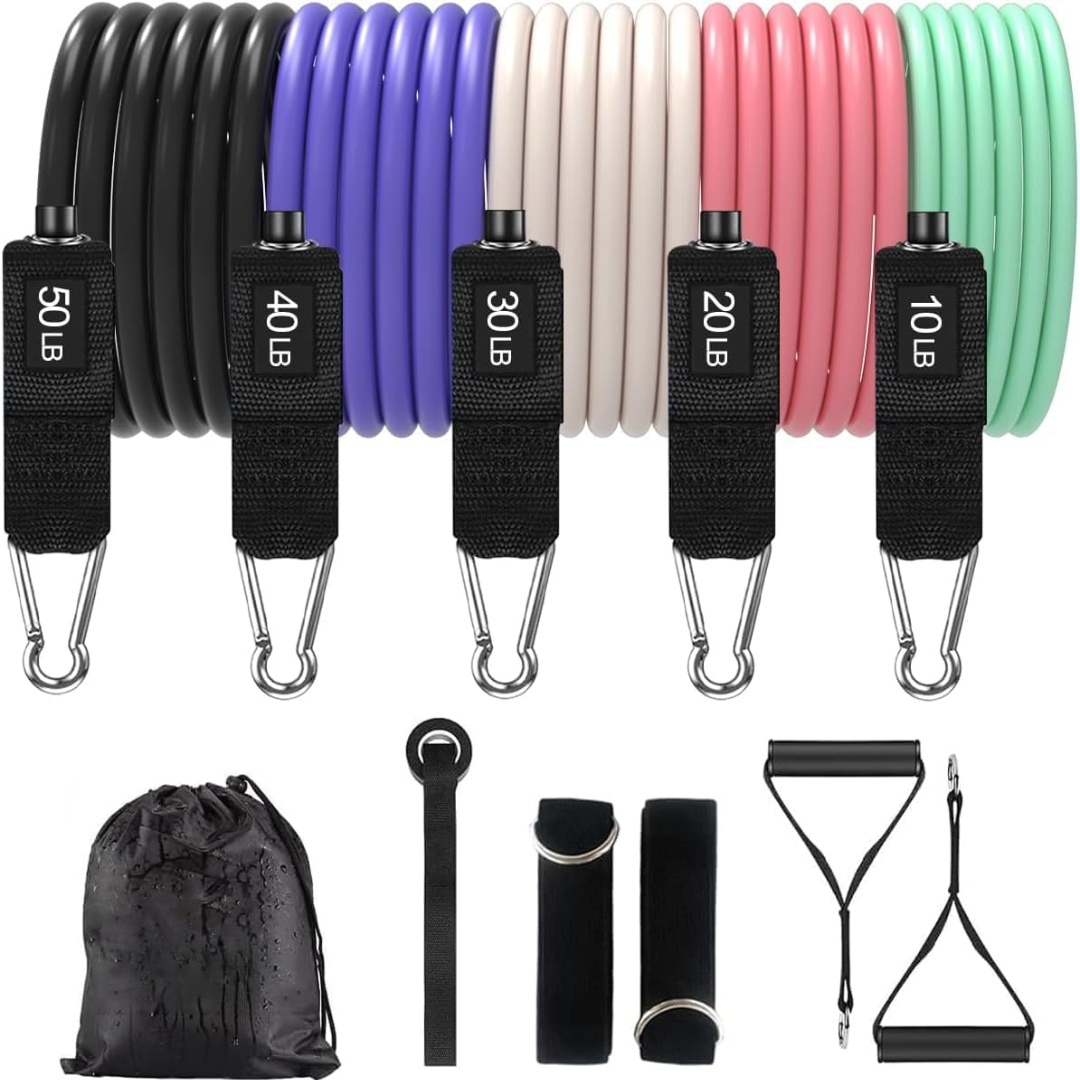Resistance Bands with Handles-Macaron-Nora Luxe