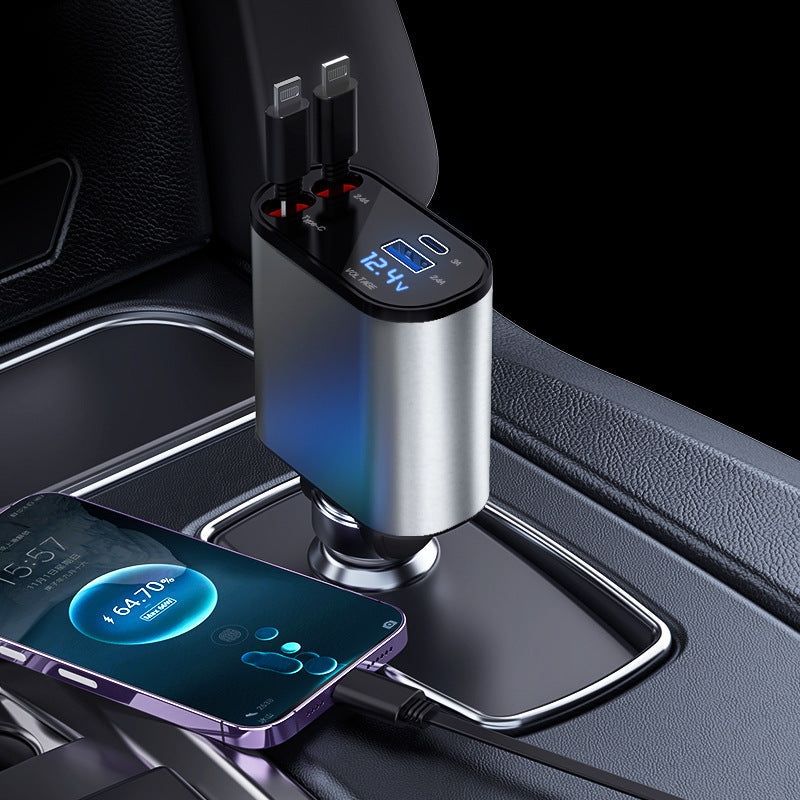 Retractable Car Fast Charger – VoltEdge-2 iPhone-Nora Luxe