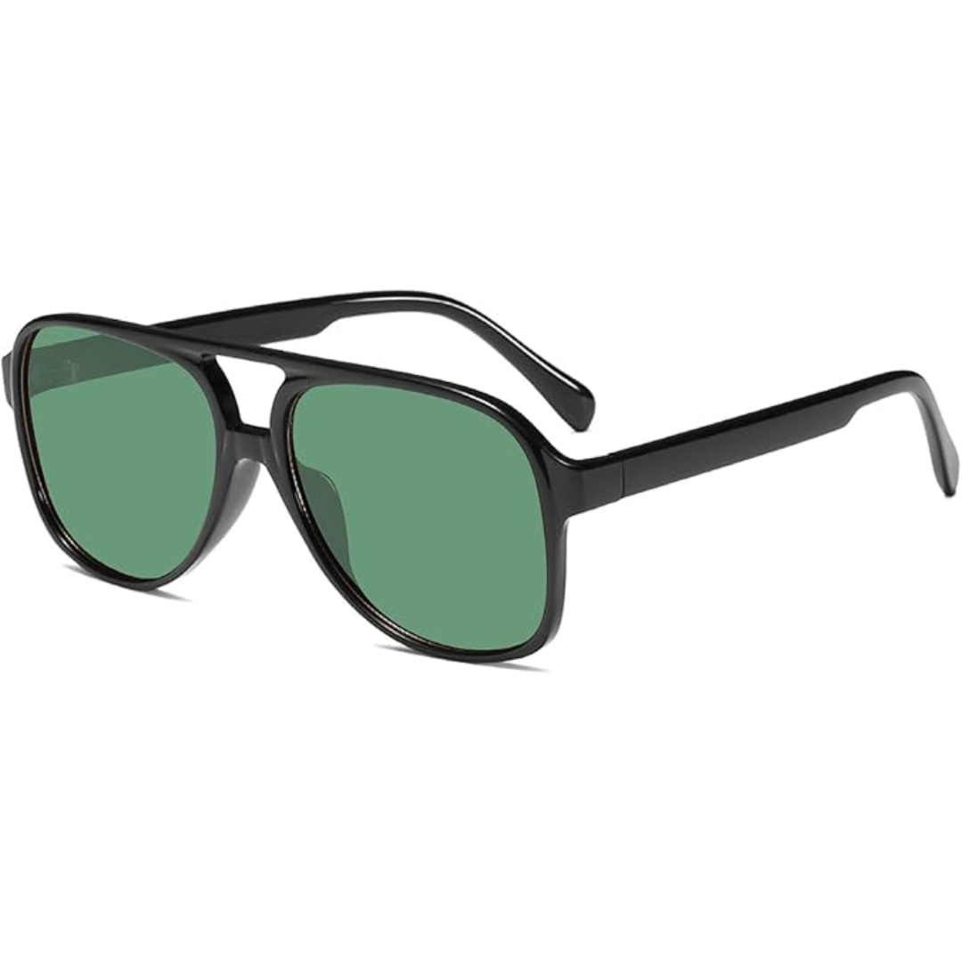 Retro Aviator Sunglasses - Indy-Black Green-Nora Luxe