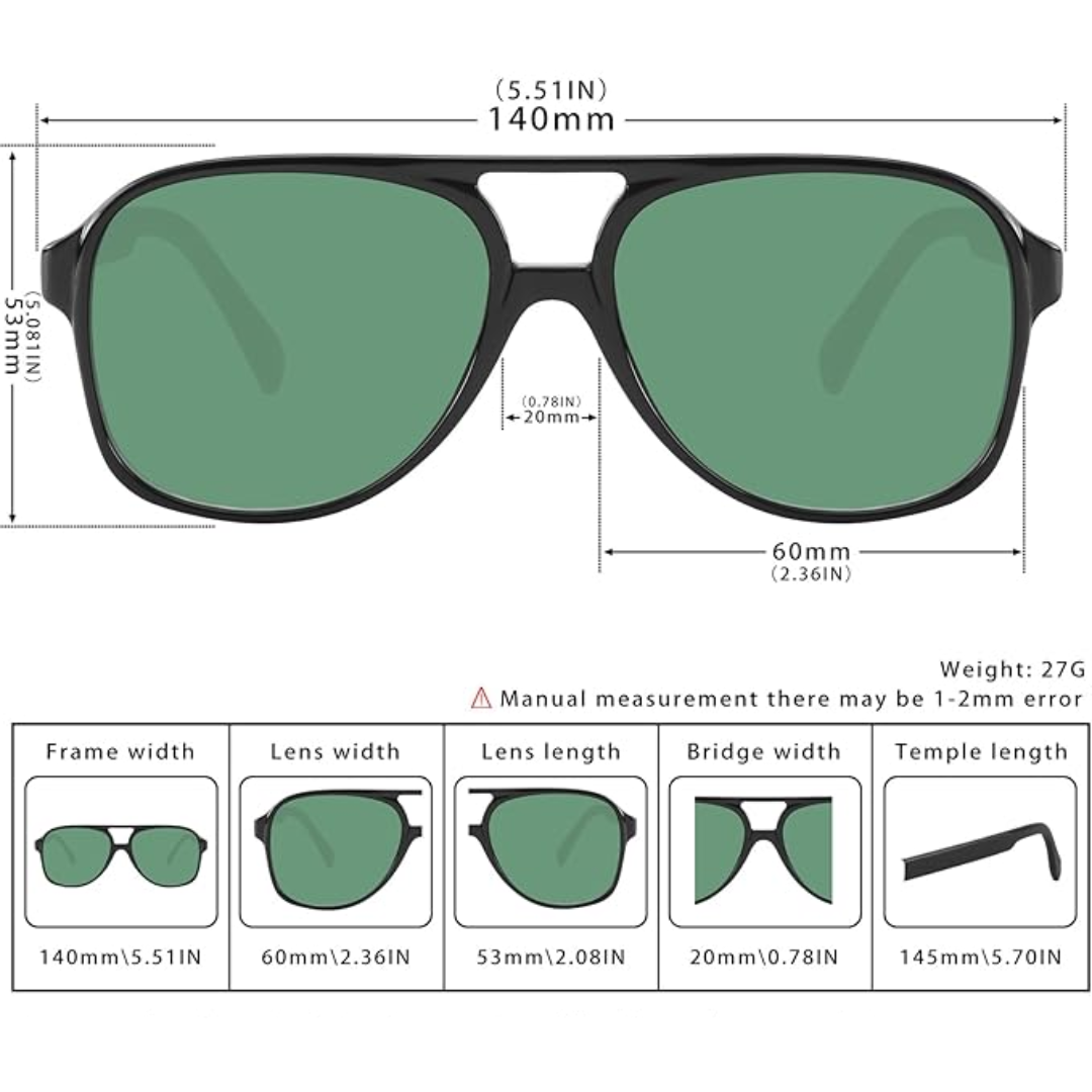 Retro Aviator Sunglasses - Indy-Black Yellow-Nora Luxe
