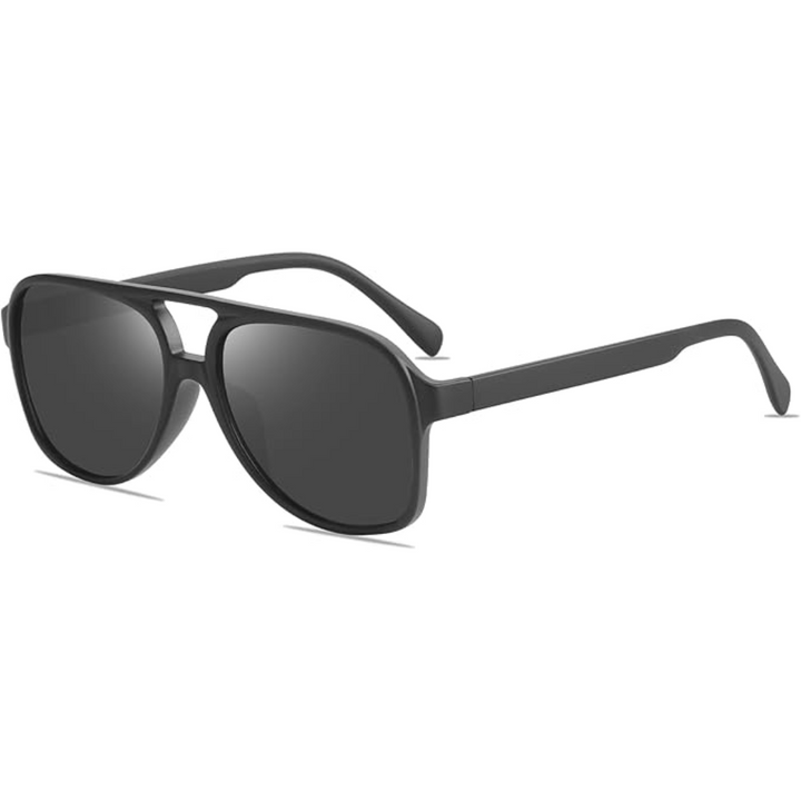 Retro Aviator Sunglasses - Indy-Matte Black-Nora Luxe