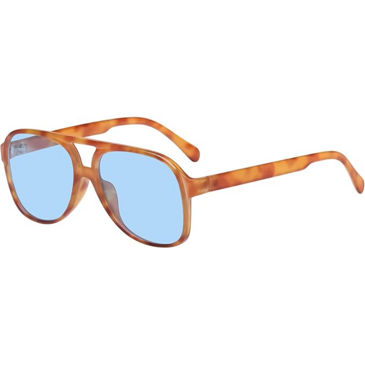 Retro Aviator Sunglasses - Indy-Orange Leopard-Nora Luxe