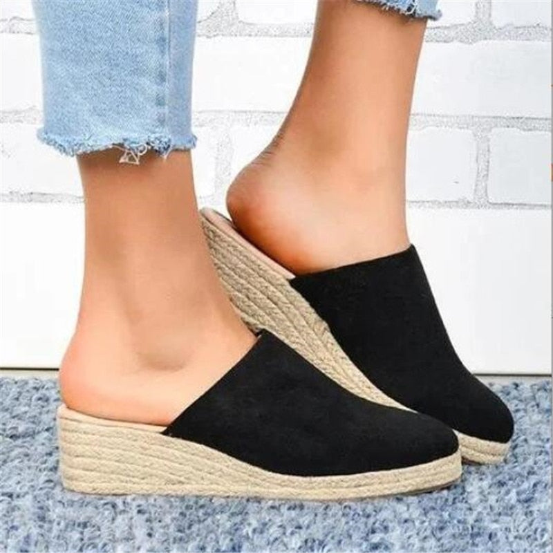 Retro Chic Wedge Sandals - Vera-Beige-4.5-The Livary