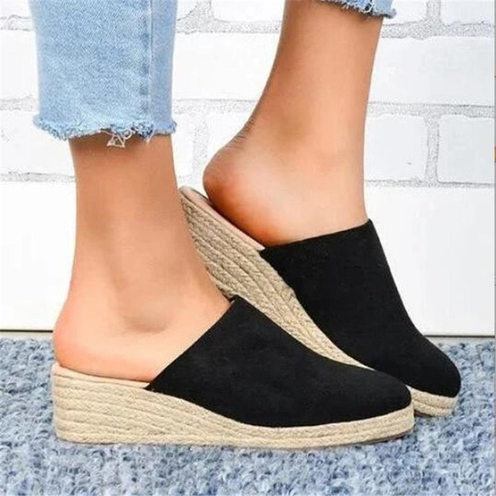 Retro Chic Wedge Sandals - Vera-Beige-4.5-The Livary