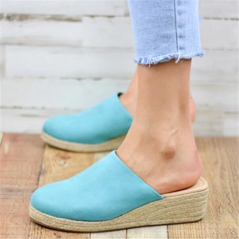 Retro Chic Wedge Sandals - Vera-Light blue-4.5-The Livary