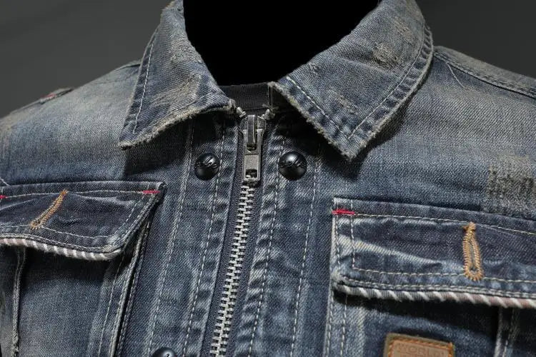 Retro denim jacket in vintage style – Jasper-S-Nora Luxe