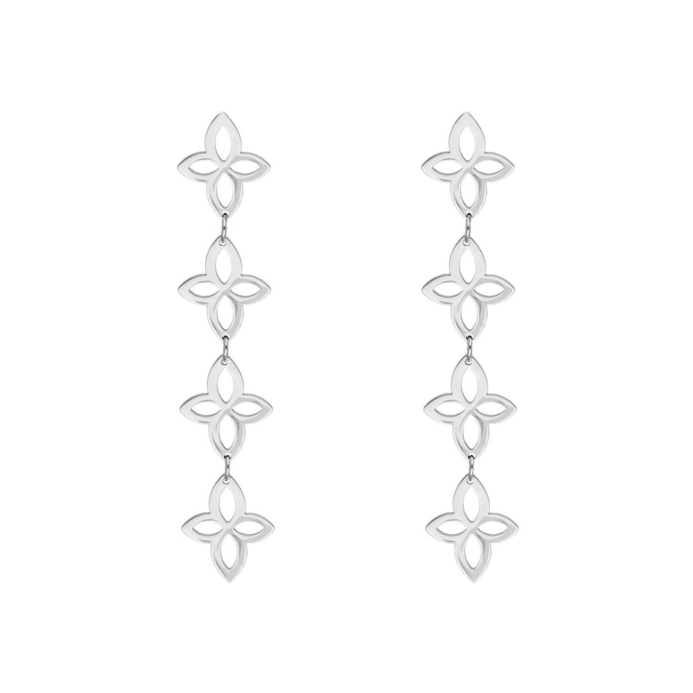 RETRO FLOWER HOOP EARRINGS - Limited Edition-925 Sterling Silver-Nora Luxe