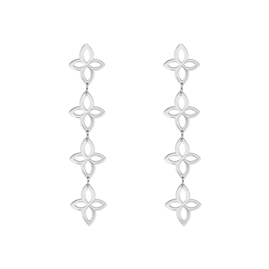 RETRO FLOWER HOOP EARRINGS - Limited Edition-925 Sterling Silver-Nora Luxe