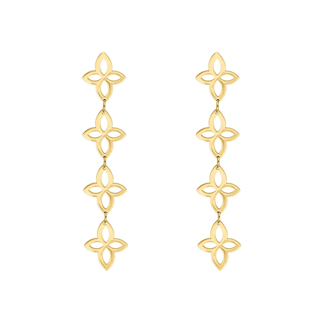 RETRO FLOWER HOOP EARRINGS - Limited Edition-Gold-plated-Nora Luxe