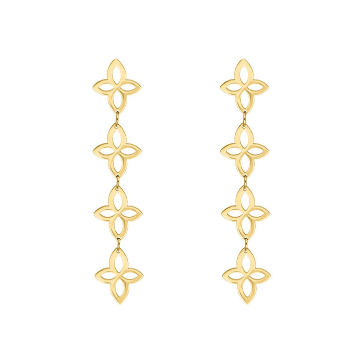 RETRO FLOWER HOOP EARRINGS - Limited Edition-Gold-plated-Nora Luxe