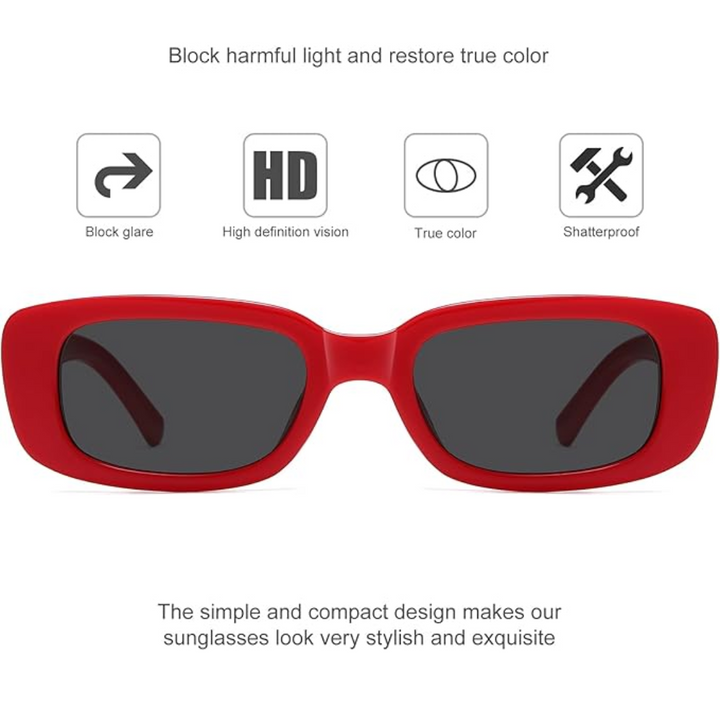 Retro Rectangular Y2K Sunglasses - Aria-Beige Gray-Nora Luxe