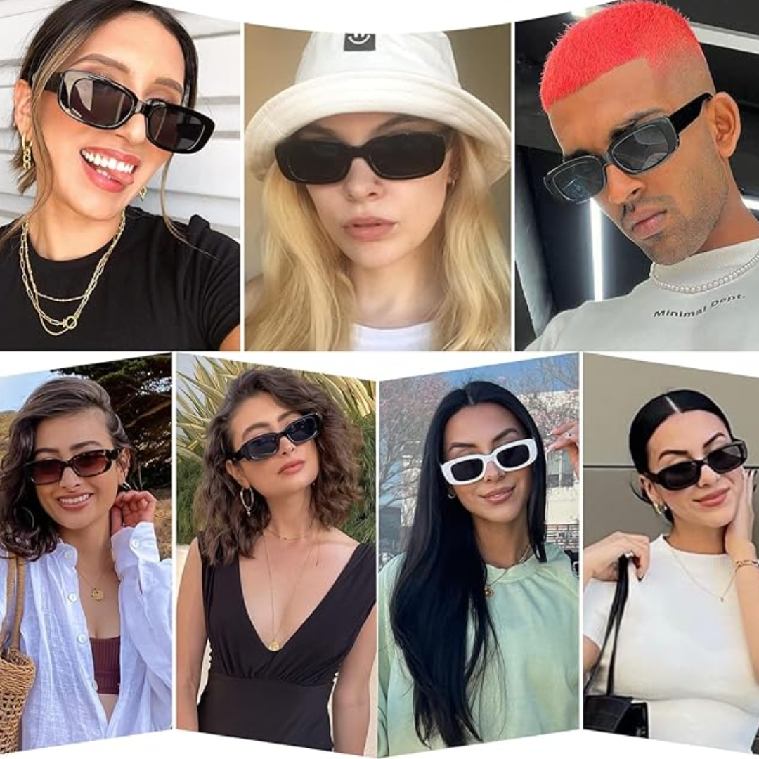 Retro Rectangular Y2K Sunglasses - Aria-Beige Gray-Nora Luxe