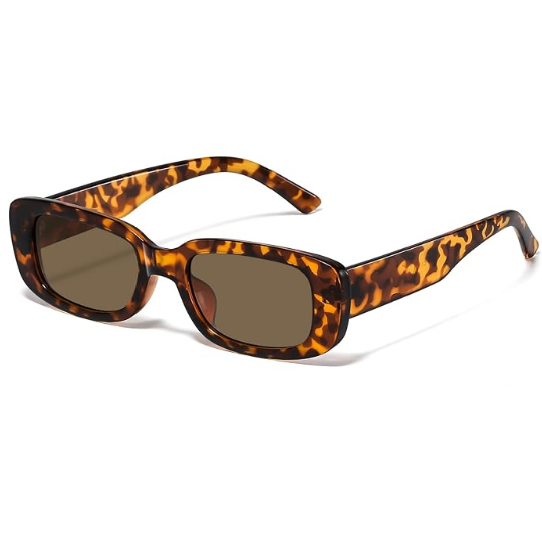 Retro Rectangular Y2K Sunglasses - Aria-Leopard 2-Nora Luxe