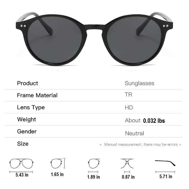 Retro Round Polarized Sunglasses - SunnyStyle-White/Gray-Nora Luxe