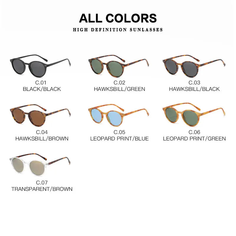 Retro Round Polarized Sunglasses - SunnyStyle-White/Gray-Nora Luxe