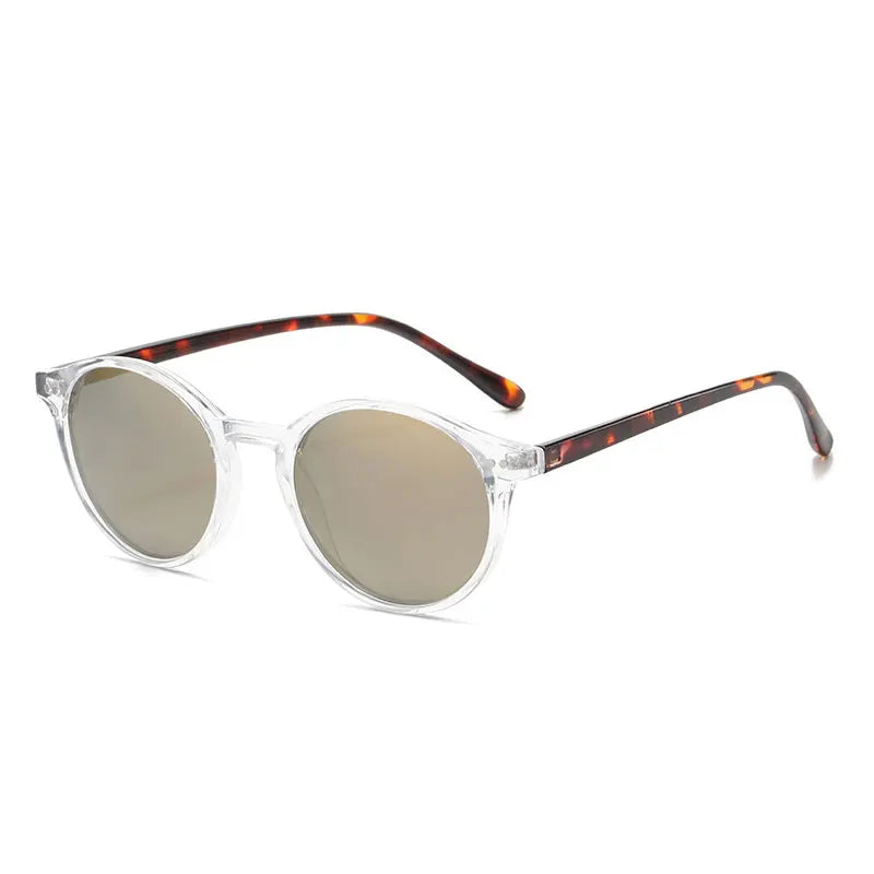 Retro Round Polarized Sunglasses - SunnyStyle-White/Gray-Nora Luxe