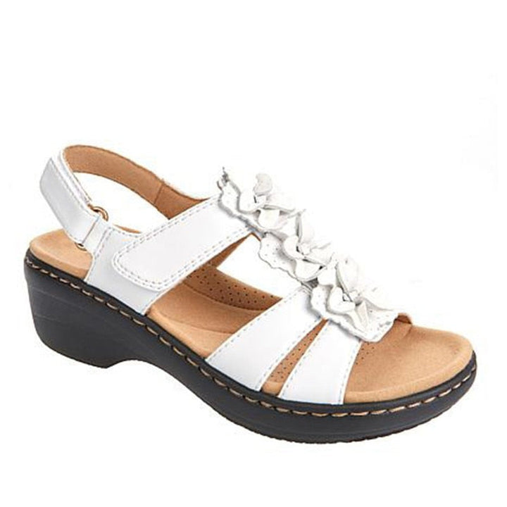 Retro summer sandals for women – Aurelia-White-3-Nora Luxe