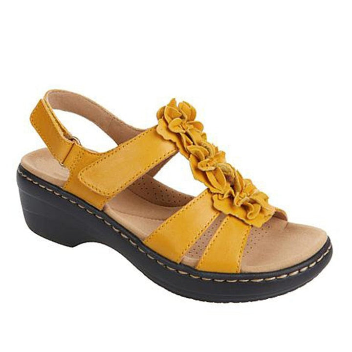 Retro summer sandals for women – Aurelia-Yellow-3-Nora Luxe