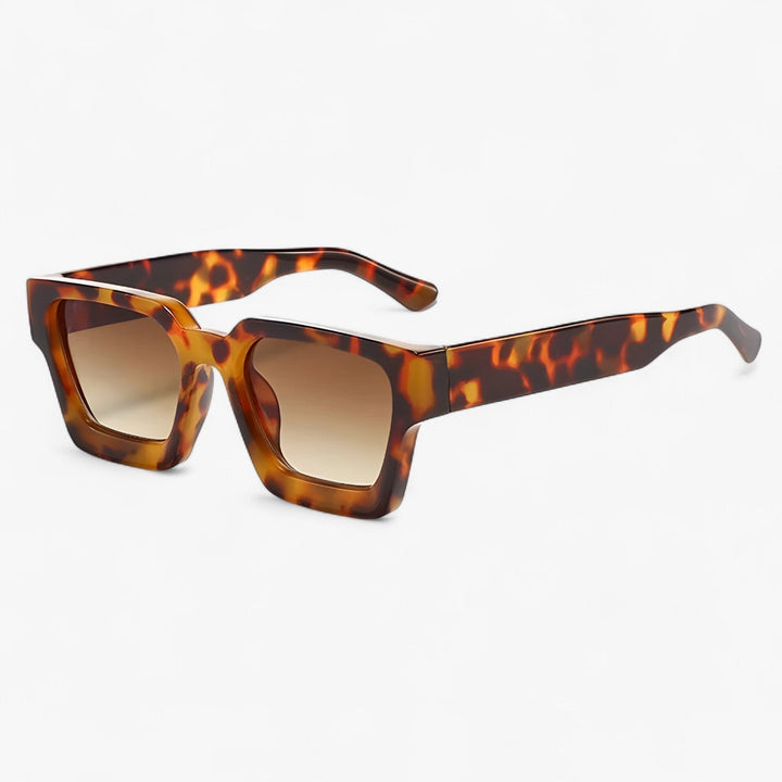 Retro sunglasses for men with square design – Calven-Leopard Brown-Nora Luxe