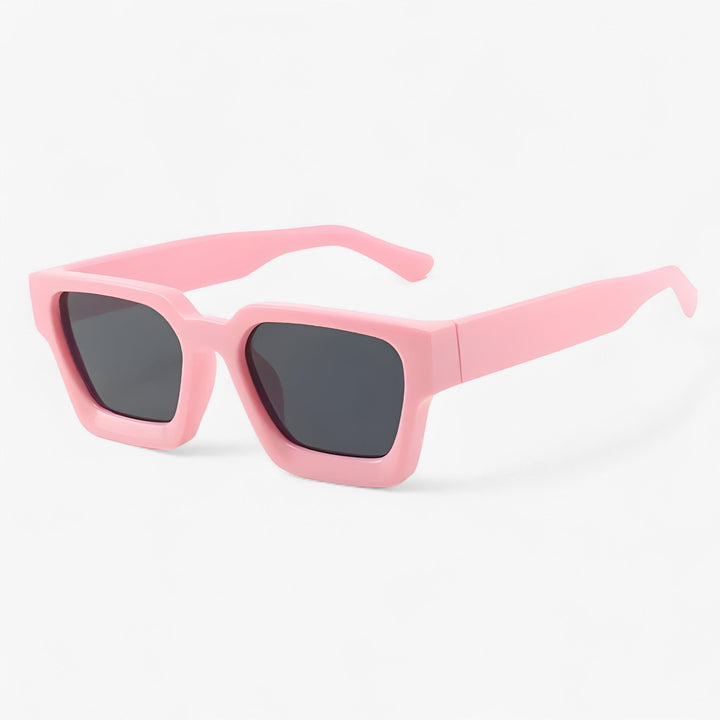 Retro sunglasses for men with square design – Calven-Pink Grey-Nora Luxe