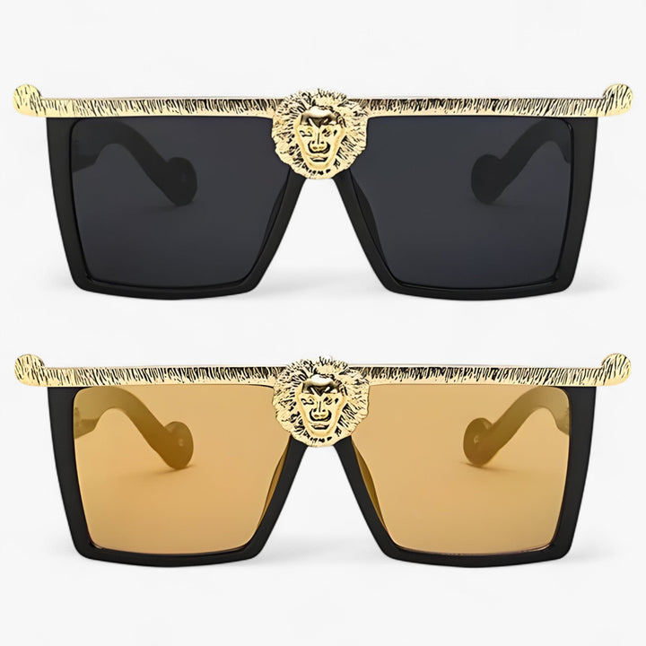 Retro sunglasses with lion style – Ferrox-Gold-Nora Luxe